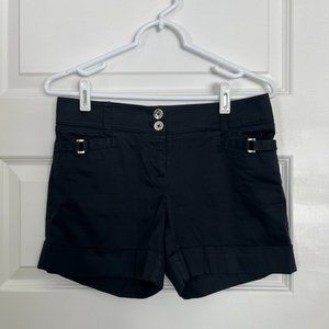 White House Black Market Black Mid-Rise Cuffed Shorts – Size 0